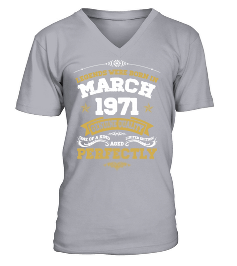 Vintage Aged To Perfection March 1971 V-Neck T-shirt