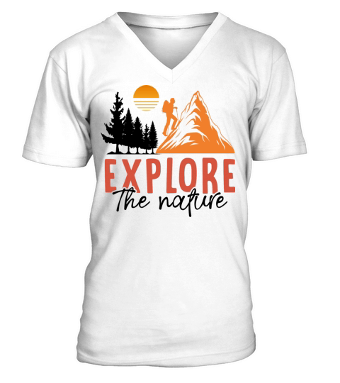 Vintage Mountains Climber Hiker V-Neck T-shirt