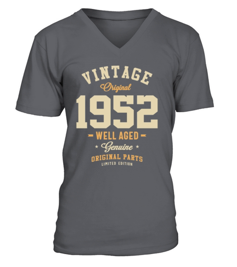 Vintage Original 1952 71st Birthday V-Neck T-shirt