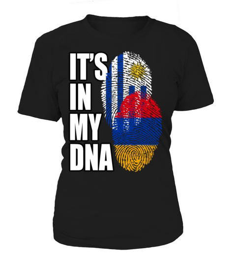 Armenian And Uruguayan Mix Heritage DNA Flag Women's T-Shirt