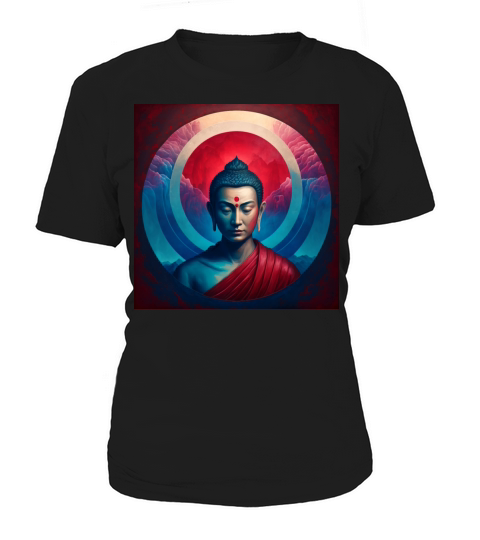 buddha red blue light portrait Women's T-Shirt