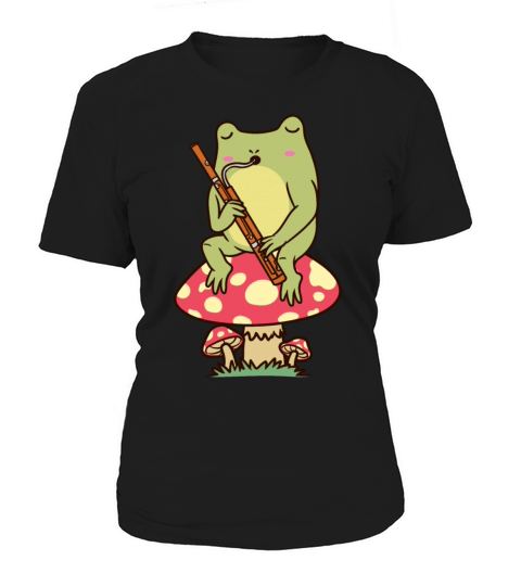 Frog On Mushroom Bassoon Player Bassoonist Women's T-Shirt