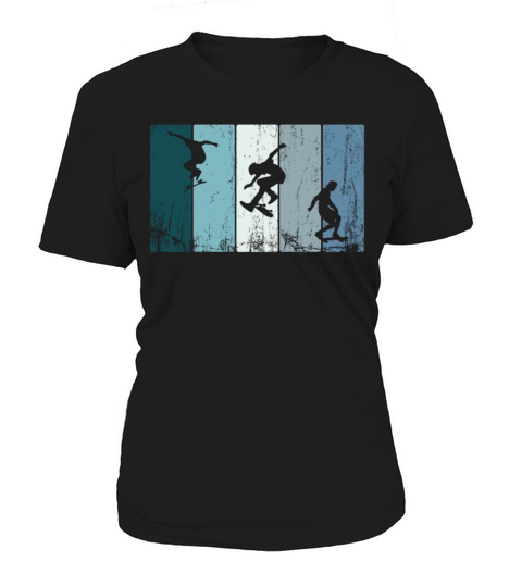 Skate Skateboard Skateboarder Skater Retro Stripes Women's T-Shirt