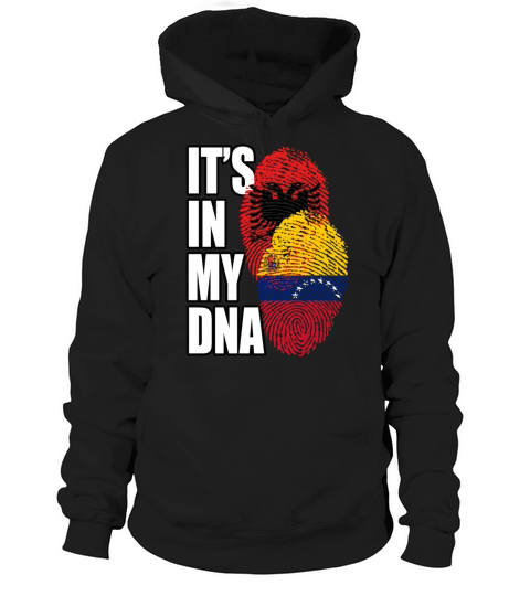 Albanian And Venezuelan Mix Heritage DNA Flag Hoodie Unisex
