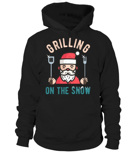 Christmas Grilling On The Snow Vintage Santa and B Hoodie Unisex