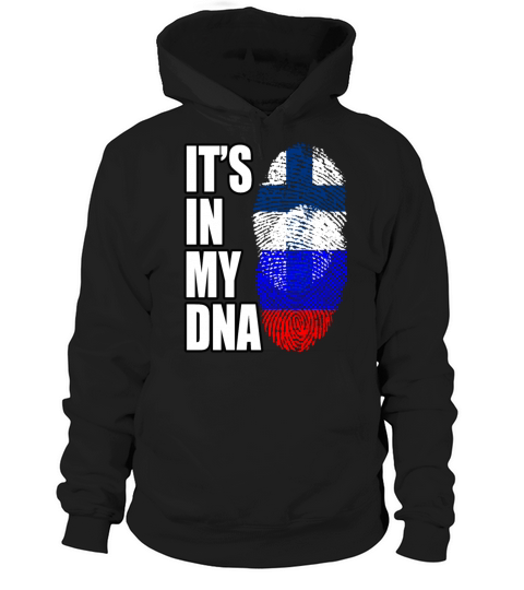 Finland And Russian Mix Heritage DNA Flag Hoodie Unisex