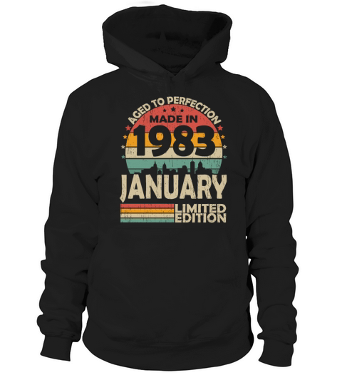 January 1983 Vintage Birthday Retro Hoodie Unisex