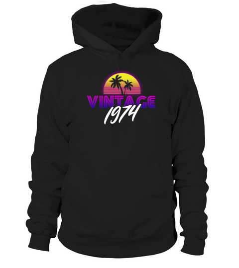 Retrowave Vintage 1974 Birthday Gift Idea Hoodie Unisex