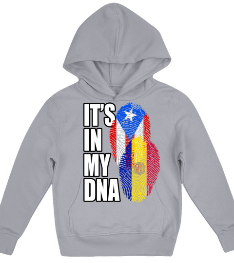 Andorran And Puerto Rican Mix Heritage DNA Flag Kids Hoodie