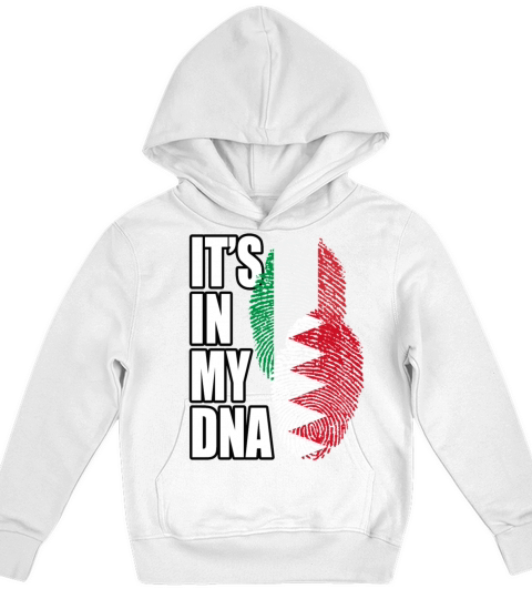 Bahraini And Italian Mix Heritage DNA Flag Kids Hoodie