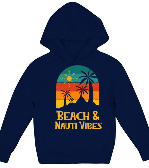 Beach and Nauti Vibes Summer Sayings Tropical Kids Hoodie