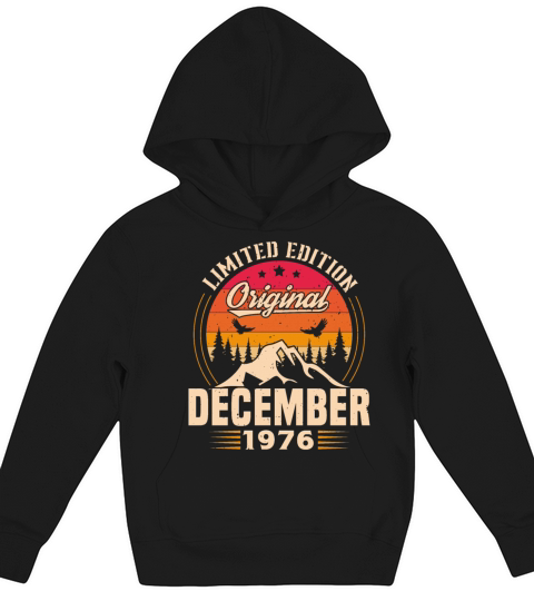 Birthday Gift December 1976 Vintage Retro Kids Hoodie