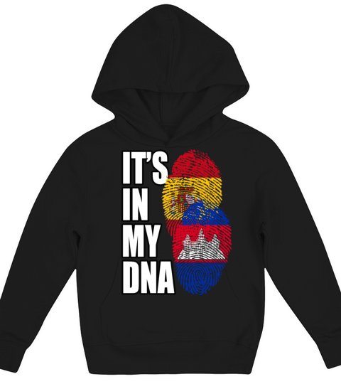 Cambodian And Spaniard Mix Heritage DNA Flag Kids Hoodie