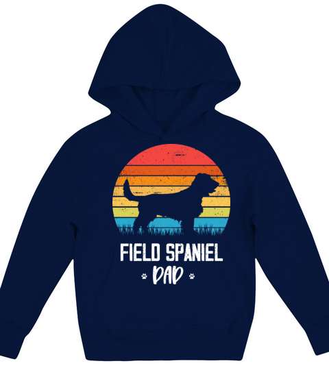 Field Spaniel Dad Retro Vintage Kids Hoodie