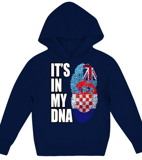 Fijian And Croatian Mix Heritage DNA Flag Kids Hoodie