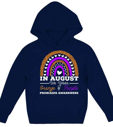 In August We Wear Orange And Purple Psoriasis Kids Hoodie