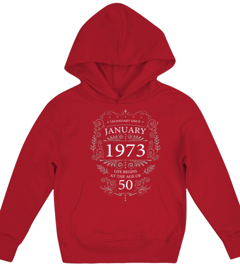January 1973 Birthday Vintage 50th Birthday Kids Hoodie