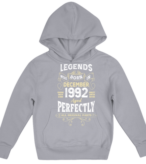 Legends Were Born In December 1992 Birthday Kids Hoodie