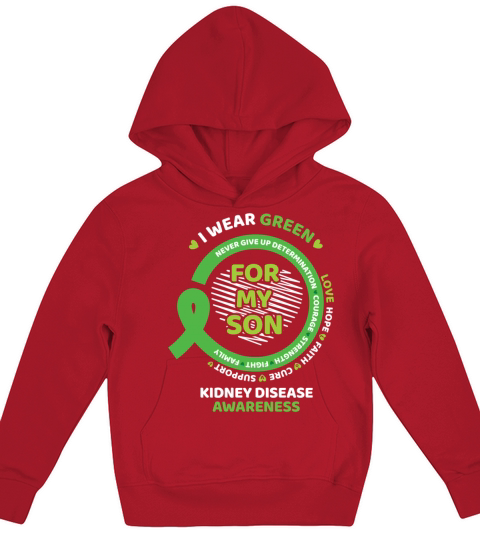 March Wear Green Son Kidney Disease Awareness Kids Hoodie