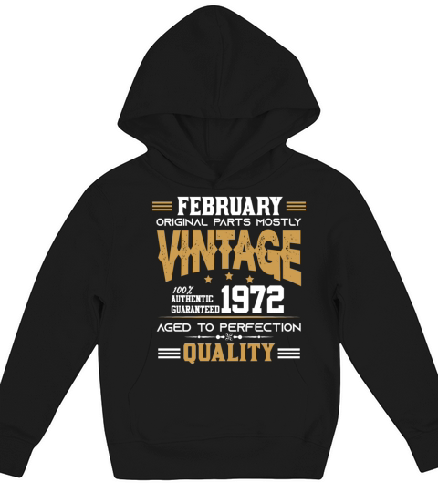 Vintage Aged To Perfection February 1972 Kids Hoodie