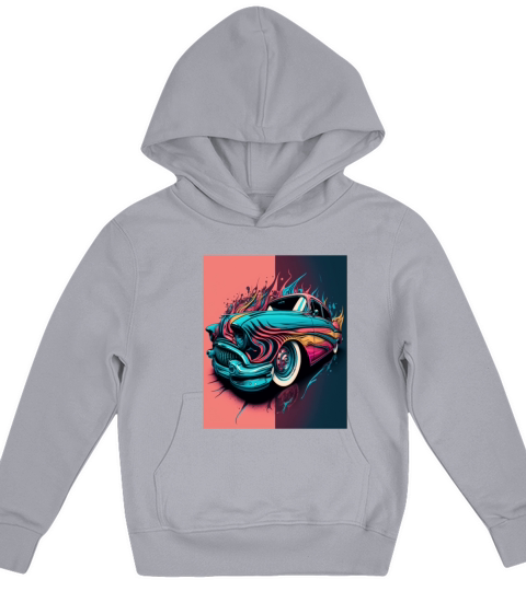 Vintage Sports Car Lovers Retro Pop Art Sports Car Kids Hoodie