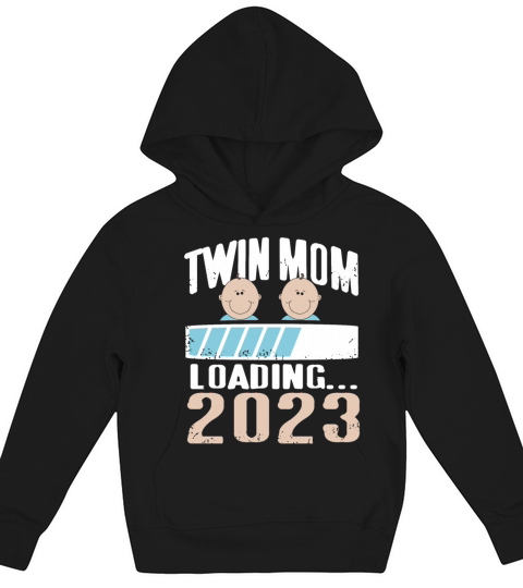 Womens Twin Mama Twin Mom to Be Pregnancy Kids Hoodie