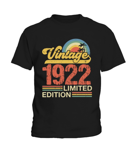 1922 Vintage Born 1922 Retro Birthday Gifts For Me Kids T-Shirt