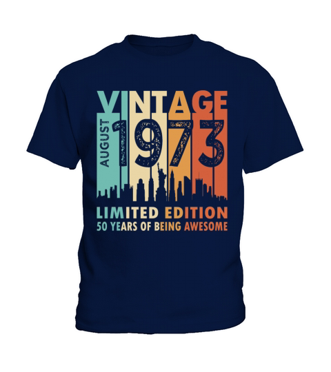50th birthday vintage august 1973 limited edition Kids T-Shirt
