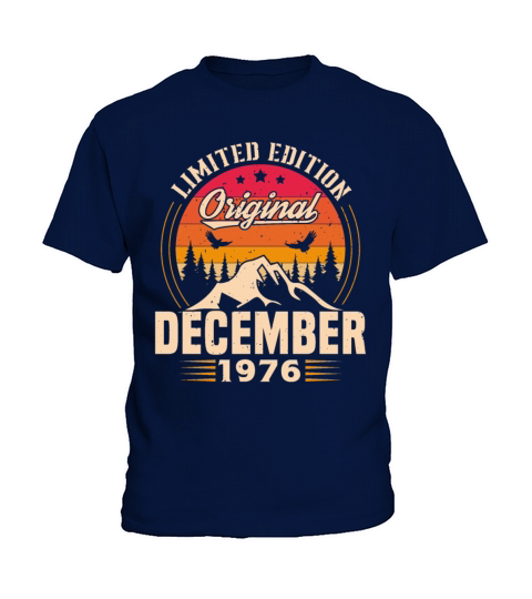 Birthday Gift December 1976 Vintage Retro Kids T-Shirt
