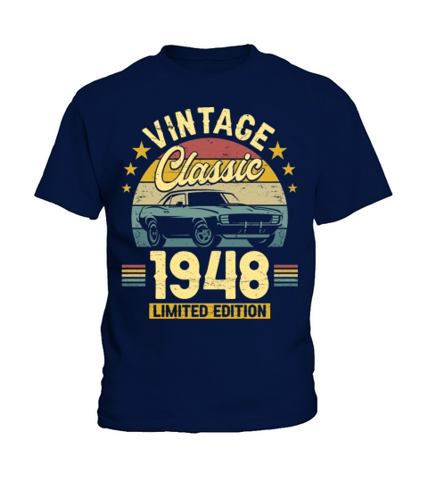 Classic 1948 75 Years Old Vintage 75th Birthday Kids T-Shirt
