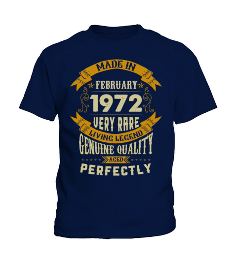 February 1972 Vintage Birthday Present Kids T-Shirt