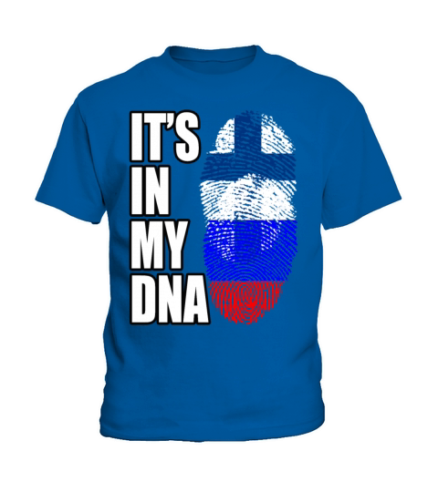 Finland And Russian Mix Heritage DNA Flag Kids T-Shirt