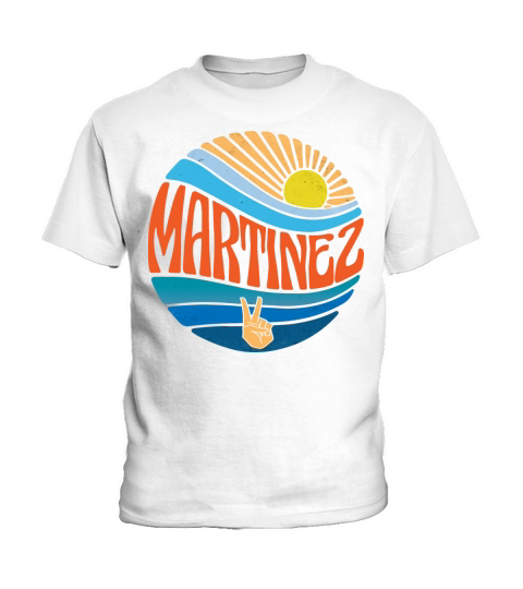 Martinez Shirt Vintage Sunset Martinez Groovy Tie Kids T-Shirt