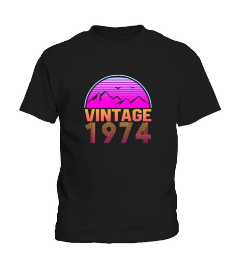Retrowave Vintage 1974 Birthday Gift Idea Kids T-Shirt