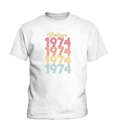 Vintage 1974 Made In 1974 48th Birthday Gift Kids T-Shirt