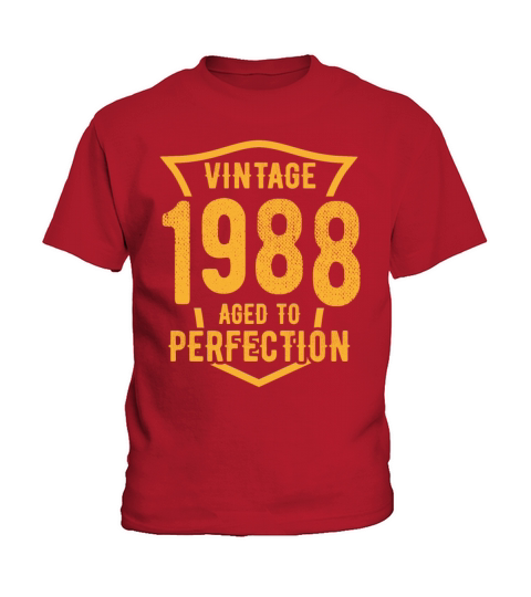 Vintage 1988 Aged To Perfection 35th Birthday Kids T-Shirt