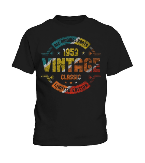 Vintage 70 Birthday Decorations Men 70th BDay 1953 Kids T-Shirt