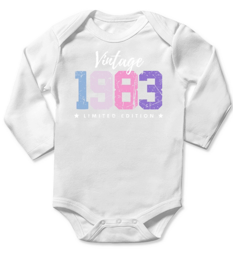 40 Years Vintage 1983 Retro 40th Birthday Long Sleeve Baby One-Piece