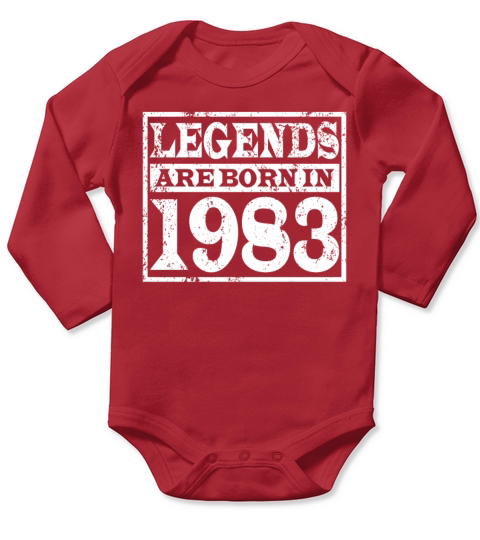 40th birthday vintage 1983 legends born in 1983 Long Sleeve Baby One-Piece