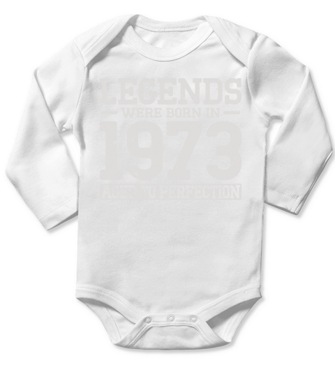 50th birthday vintage legends were born in 1973 Long Sleeve Baby One-Piece