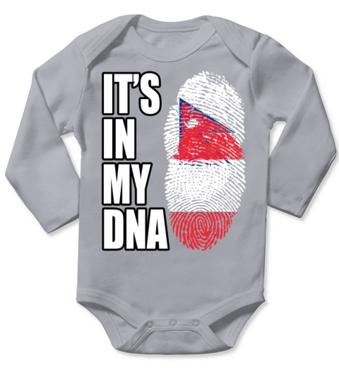 Austrian And Nepalese Mix DNA Flag Heritage Long Sleeve Baby One-Piece