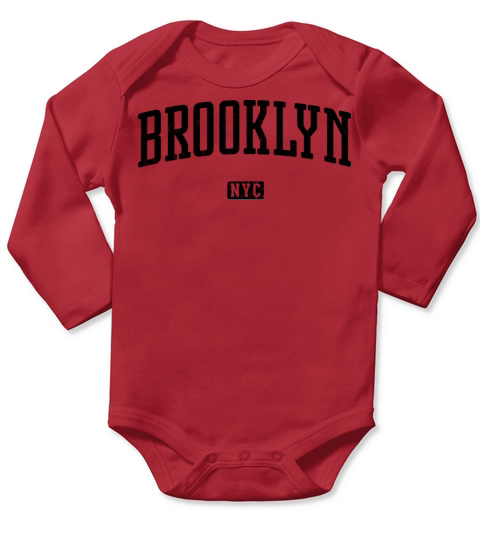 Brooklyn New York City Vintage Long Sleeve Baby One-Piece