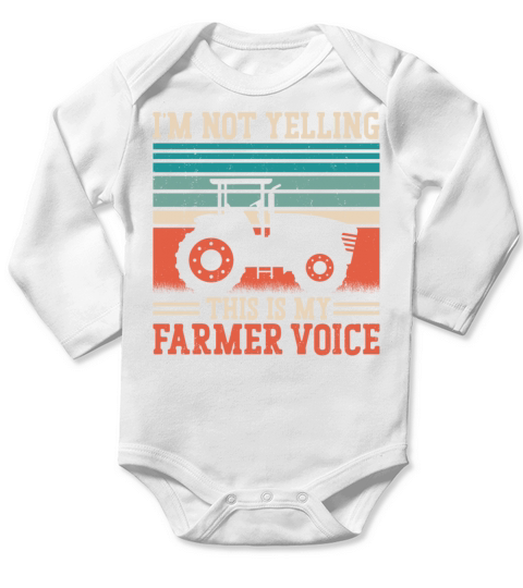 Farming Farmer Vintage Tractor Long Sleeve Baby One-Piece