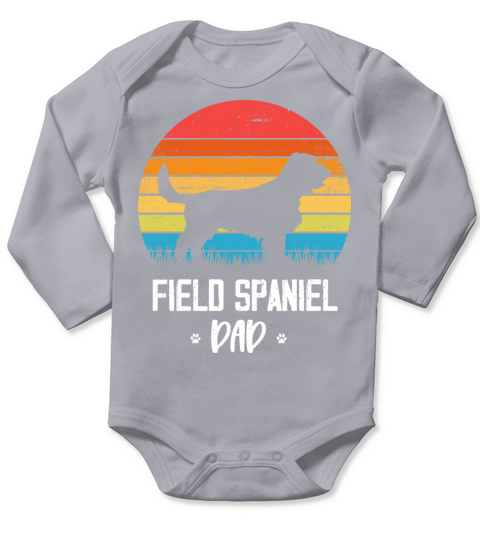 Field Spaniel Dad Retro Vintage Long Sleeve Baby One-Piece