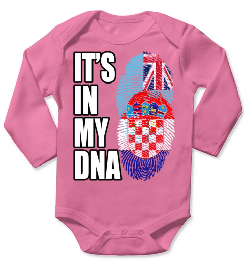 Fijian And Croatian Mix Heritage DNA Flag Long Sleeve Baby One-Piece