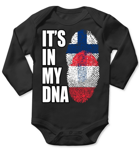Finland And Austrian Mix Heritage DNA Flag Long Sleeve Baby One-Piece