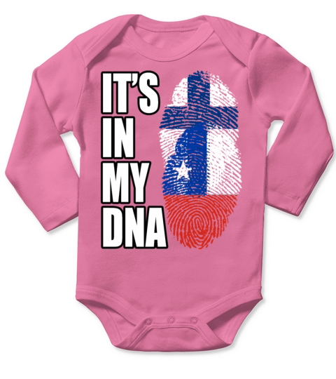 Finland And Chilean Mix Heritage DNA Flag Long Sleeve Baby One-Piece