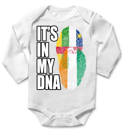 Ivorian And Central African Mix Heritage DNA Flag Long Sleeve Baby One-Piece