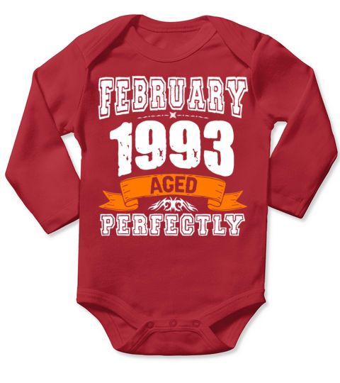 January 1993 Vintage Birthday Present Long Sleeve Baby One-Piece