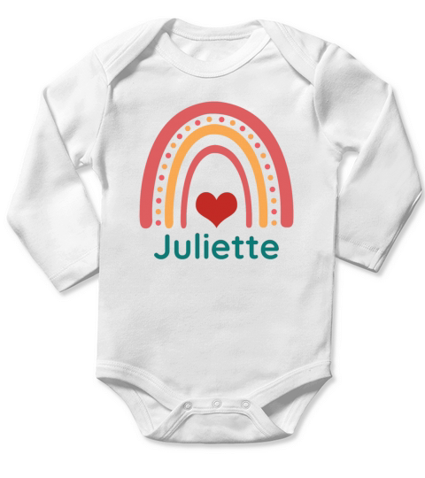 Juliette Vintage Boho Rainbow Long Sleeve Baby One-Piece